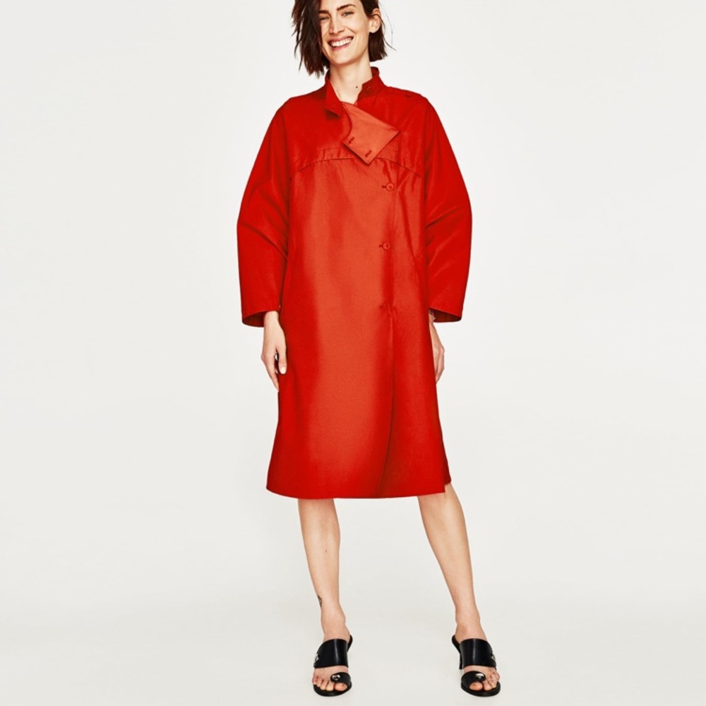 CORAL OVERSIZED CAPE TRENCH COAT